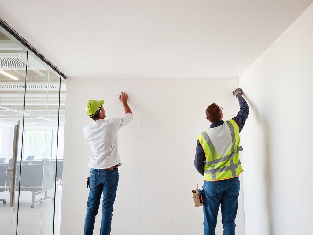 Instalação de drywall em ambiente corporativo em São José dos Campos